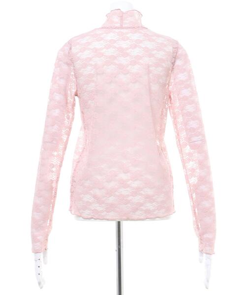 INGNI（イング）の「レースハイネックメロートップス（Tシャツ/カットソー・レディース・ブラック/オフホワイト/ピンク・M）」の6枚目の写真