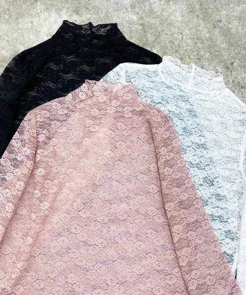 INGNI（イング）の「レースハイネックメロートップス（Tシャツ/カットソー・レディース・ブラック/オフホワイト/ピンク・M）」の14枚目の写真