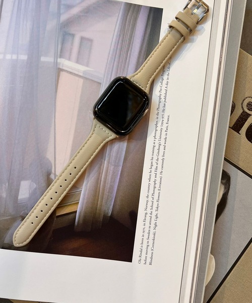 Me%（ミィパーセント）の「AppleWatchフェイクレザーバンド２【全サイズ対応】【UNISEX】（デジタル腕時計・レディース・ベージュ/ピンク系その他/ブラウン・LARGE/MEDIUM）」の8枚目の写真