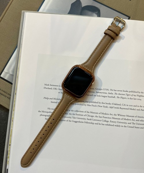 Me%（ミィパーセント）の「AppleWatchフェイクレザーバンド２【全サイズ対応】【UNISEX】（デジタル腕時計・レディース・ベージュ/ピンク系その他/ブラウン・LARGE/MEDIUM）」の9枚目の写真