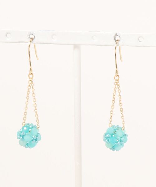 tone(トーン)の「【SPICY COLORS】天然石ボールのそよ風ピアス【14kgf】(ピアス(両耳用)・レディース・ライトブルー/ピンク/オレンジ/ブルー・FREE)」の16枚目の写真