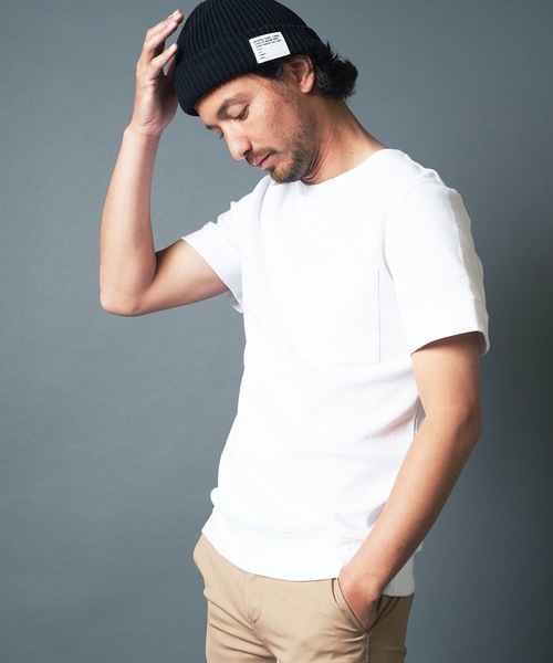 Magine（マージン）の「SURF KNIT PKT TEE S/S:サーフニット ポケット 半袖 Tシャツ 22SS（Tシャツ/カットソー・メンズ・ホワイト/ブラック/ネイビー/グレー・44/46/48）」の2枚目の写真