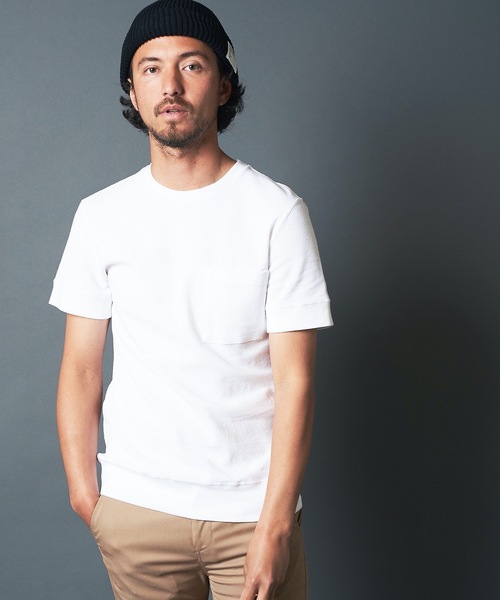 Magine（マージン）の「SURF KNIT PKT TEE S/S:サーフニット ポケット 半袖 Tシャツ 22SS（Tシャツ/カットソー・メンズ・ホワイト/ブラック/ネイビー/グレー・44/46/48）」の5枚目の写真