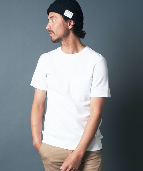Magine（マージン）の「SURF KNIT PKT TEE S/S:サーフニット ポケット 半袖 Tシャツ 22SS（Tシャツ/カットソー・メンズ・ホワイト/ブラック/ネイビー/グレー・44/46/48）」の6枚目の写真