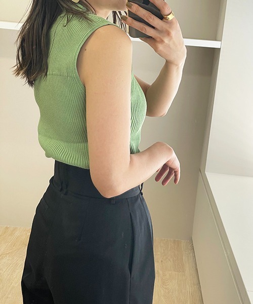 MIESROHE（ミースロエ）の「washableシルクコットンリブノースリーブ