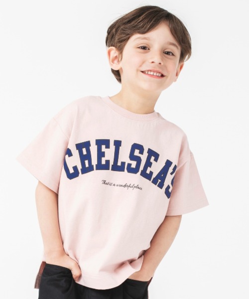BRANSHES(ブランシェス)の「【カレッジロゴ】チェルシーズ半袖Tシャツ(Tシャツ/カットソー・キッズ・ネイビー/ピンク/グリーン/アイボリー・90/100/110/120/130/140/150)」の4枚目の写真