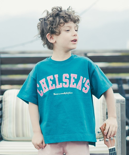 BRANSHES(ブランシェス)の「【カレッジロゴ】チェルシーズ半袖Tシャツ(Tシャツ/カットソー・キッズ・ネイビー/ピンク/グリーン/アイボリー・90/100/110/120/130/140/150)」の20枚目の写真