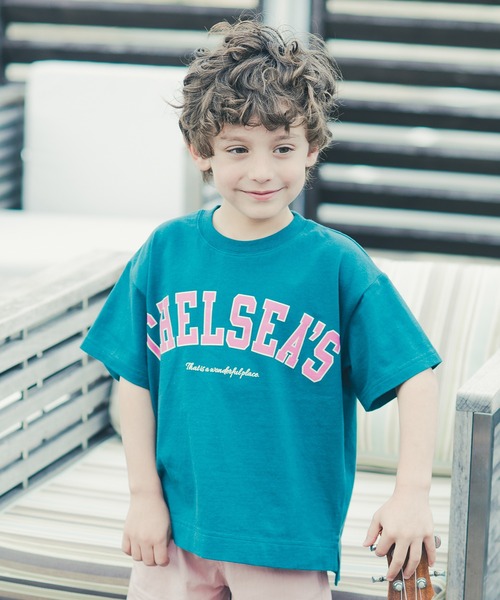 BRANSHES(ブランシェス)の「【カレッジロゴ】チェルシーズ半袖Tシャツ(Tシャツ/カットソー・キッズ・ネイビー/ピンク/グリーン/アイボリー・90/100/110/120/130/140/150)」の21枚目の写真