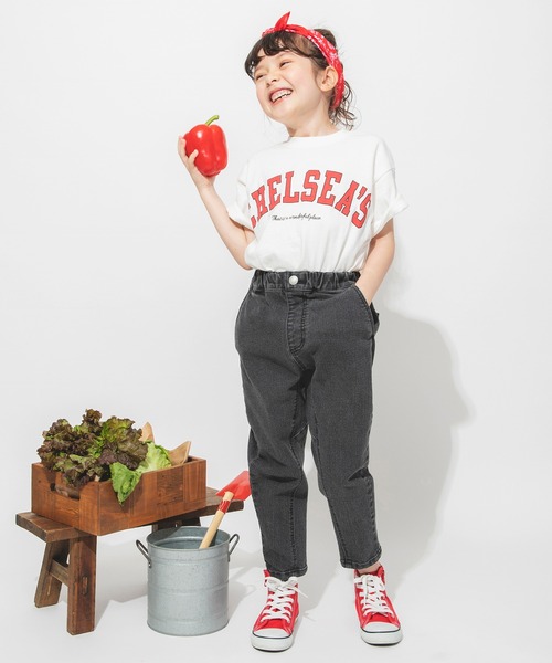 BRANSHES(ブランシェス)の「【カレッジロゴ】チェルシーズ半袖Tシャツ(Tシャツ/カットソー・キッズ・ネイビー/ピンク/グリーン/アイボリー・90/100/110/120/130/140/150)」の9枚目の写真