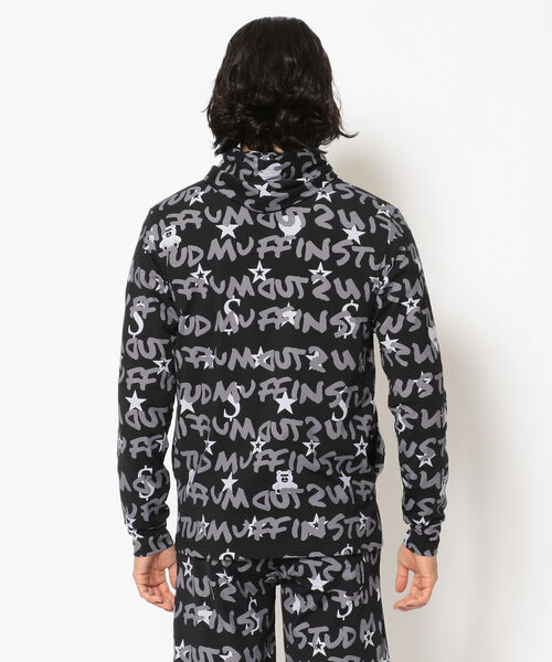 STUD MUFFIN（スタッドマフィン）の「STUD MUFFIN/スタッドマフィン/GRAFGRAM柄ナイロンストレッチ ラッシュパーカー（パーカー・メンズ・ブラック・2/4/3）」の4枚目の写真