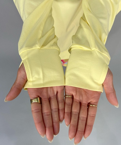 BILLABONG（ビラボン）の「BILLABONG/ビラボン 水陸両用ビッグシルエット無地ロンT/バックプリントロングスリーブTEE/長袖ラッシュガード   BC013-896（ラッシュガード・レディース・ホワイト/ブラック/イエロー・M/L）」の13枚目の写真