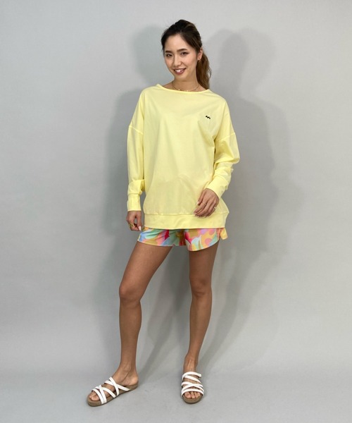 BILLABONG（ビラボン）の「BILLABONG/ビラボン 水陸両用ビッグシルエット無地ロンT/バックプリントロングスリーブTEE/長袖ラッシュガード   BC013-896（ラッシュガード・レディース・ホワイト/ブラック/イエロー・M/L）」の14枚目の写真