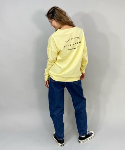 BILLABONG（ビラボン）の「BILLABONG/ビラボン 水陸両用ビッグシルエット無地ロンT/バックプリントロングスリーブTEE/長袖ラッシュガード   BC013-896（ラッシュガード・レディース・ホワイト/ブラック/イエロー・M/L）」の19枚目の写真