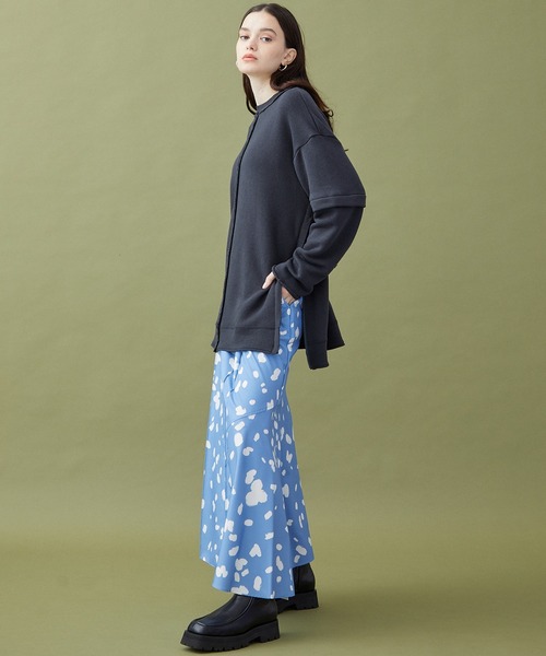 INella（イネラ）の「【INella/イネラ】クラフトドットプリントスカート（スカート・レディース・ブルー/グリーン・1/2）」の22枚目の写真