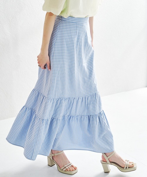 acro（アクロ）の「ティアードスカート/AC1369（スカート・レディース・ブラック/ピンク/ブルー・ﾌﾘ-）」の3枚目の写真