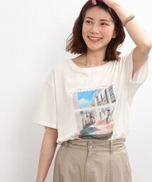 SHOO・LA・RUE | 【接触冷感】スリットプリントTシャツ(Tシャツ/カットソー)