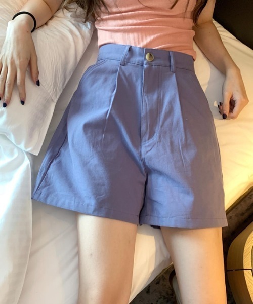 MANGROVE(マングローブ)の「ハイウエストカラーショートパンツ(その他パンツ・レディース・パープル/グレー/ホワイト/イエロー/ブラック/グリーン・LARGE/MEDIUM)」の5枚目の写真
