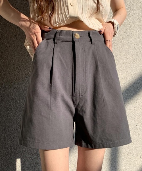 MANGROVE(マングローブ)の「ハイウエストカラーショートパンツ(その他パンツ・レディース・パープル/グレー/ホワイト/イエロー/ブラック/グリーン・LARGE/MEDIUM)」の4枚目の写真
