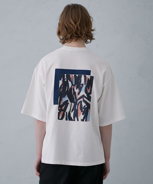 PUBLIC TOKYO（パブリックトウキョウ）の「アート ドローイングTEE（Tシャツ/カットソー・メンズ・ホワイト/ダークグレー・1/2）」の2枚目の写真