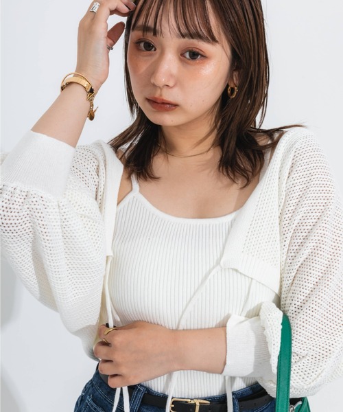 nemne store(ネンネストア)の「インナーキャミボレロセット(カーディガン/ボレロ・レディース・ブラック/パープル/アイボリー・フリー)」の13枚目の写真