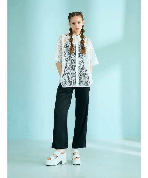 ENVYM（アンビー）の「Ｈ／ＳレースＳＨ（シャツ/ブラウス・レディース・ホワイト/ブラック・FREE）」の16枚目の写真