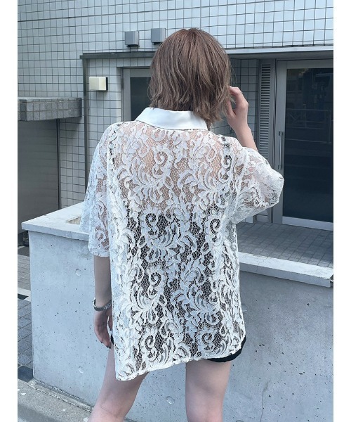 ENVYM（アンビー）の「Ｈ／ＳレースＳＨ（シャツ/ブラウス・レディース・ホワイト/ブラック・FREE）」の19枚目の写真