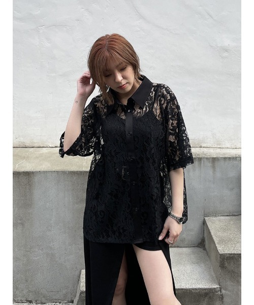 ENVYM（アンビー）の「Ｈ／ＳレースＳＨ（シャツ/ブラウス・レディース・ホワイト/ブラック・FREE）」の17枚目の写真