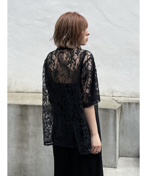 ENVYM（アンビー）の「Ｈ／ＳレースＳＨ（シャツ/ブラウス・レディース・ホワイト/ブラック・FREE）」の12枚目の写真