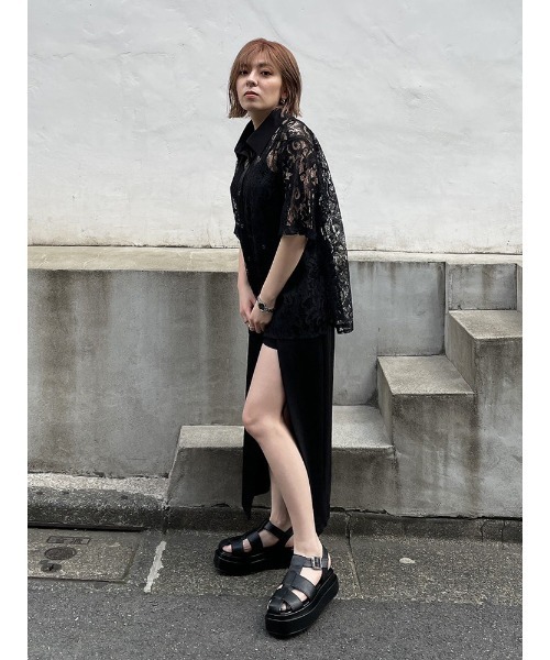 ENVYM（アンビー）の「Ｈ／ＳレースＳＨ（シャツ/ブラウス・レディース・ホワイト/ブラック・FREE）」の10枚目の写真