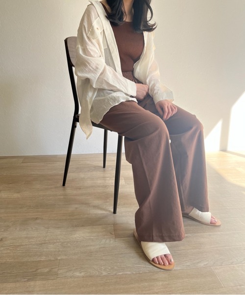 ISOOK(アイスー)の「【ZOZOTOWN限定】Cotton wide pants / コットンワイドパンツ(その他パンツ・レディース・ブラウン/ピンク・FREE)」の16枚目の写真
