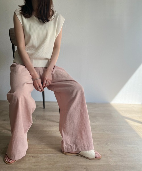 ISOOK(アイスー)の「【ZOZOTOWN限定】Cotton wide pants / コットンワイドパンツ(その他パンツ・レディース・ブラウン/ピンク・FREE)」の17枚目の写真
