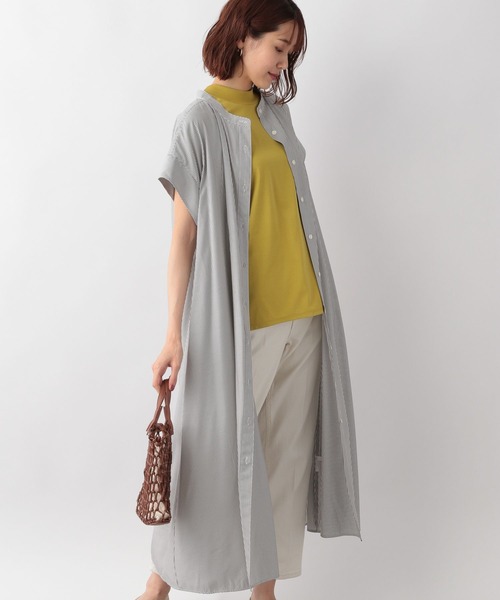 GLOBAL WORK(グローバルワーク)の「マルチケアフレンチスリーブシャツワンピ/283032(シャツワンピース・レディース・ブラック/オレンジ/グリーン/グリーン系その他4/その他・FREE)」の5枚目の写真