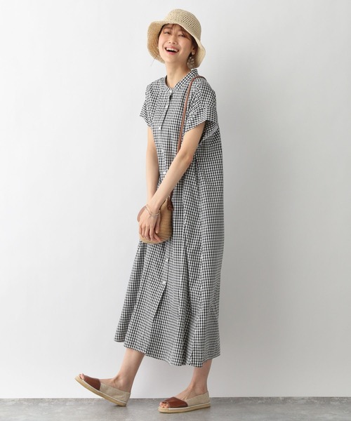 GLOBAL WORK(グローバルワーク)の「マルチケアフレンチスリーブシャツワンピ/283032(シャツワンピース・レディース・ブラック/オレンジ/グリーン/グリーン系その他4/その他・FREE)」の13枚目の写真