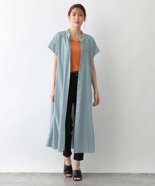 GLOBAL WORK(グローバルワーク)の「マルチケアフレンチスリーブシャツワンピ/283032(シャツワンピース・レディース・ブラック/オレンジ/グリーン/グリーン系その他4/その他・FREE)」の14枚目の写真