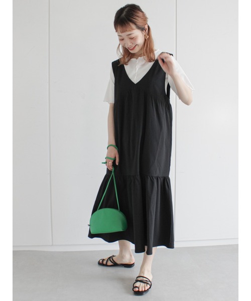 ehka sopo（エヘカソポ）の「ティアードノースリーブワンピース