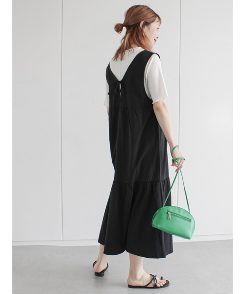 ehka sopo（エヘカソポ）の「ティアードノースリーブワンピース（ワンピース・レディース・ブラック/イエロー/キナリ・ﾌﾘ-）」の13枚目の写真