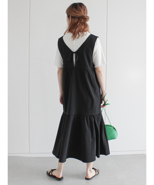 ehka sopo（エヘカソポ）の「ティアードノースリーブワンピース（ワンピース・レディース・ブラック/イエロー/キナリ・ﾌﾘ-）」の15枚目の写真