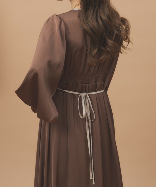 moi tytto（モイテュット）の「オープンスリーブワンピース（ワンピース・レディース・ブラウン/ベージュ/オレンジ・FREE）」の14枚目の写真