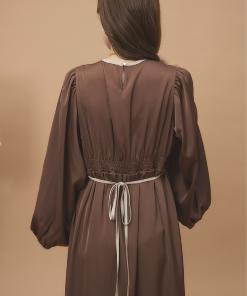 moi tytto（モイテュット）の「オープンスリーブワンピース（ワンピース・レディース・ブラウン/ベージュ/オレンジ・FREE）」の18枚目の写真