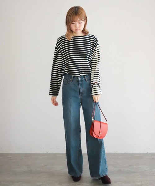 NOMBRE IMPAIR(ノンブルアンペール)の「クレイジーボーダー 2WAYカットソー(Tシャツ/カットソー・レディース・ブラック/グリーン・FREE)」の15枚目の写真