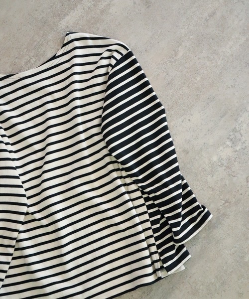 NOMBRE IMPAIR(ノンブルアンペール)の「クレイジーボーダー 2WAYカットソー(Tシャツ/カットソー・レディース・ブラック/グリーン・FREE)」の17枚目の写真