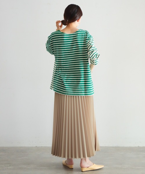 NOMBRE IMPAIR(ノンブルアンペール)の「クレイジーボーダー 2WAYカットソー(Tシャツ/カットソー・レディース・ブラック/グリーン・FREE)」の6枚目の写真