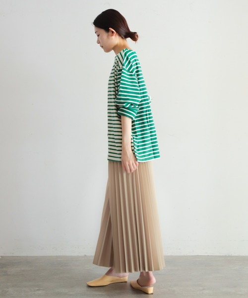 NOMBRE IMPAIR(ノンブルアンペール)の「クレイジーボーダー 2WAYカットソー(Tシャツ/カットソー・レディース・ブラック/グリーン・FREE)」の5枚目の写真