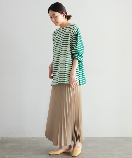 NOMBRE IMPAIR(ノンブルアンペール)の「クレイジーボーダー 2WAYカットソー(Tシャツ/カットソー・レディース・ブラック/グリーン・FREE)」の3枚目の写真