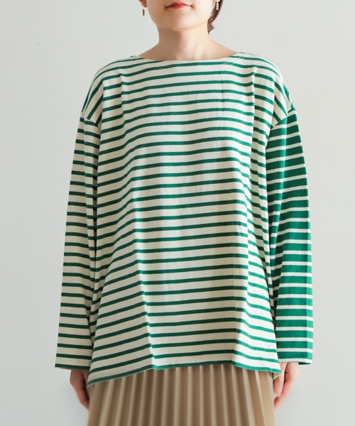 NOMBRE IMPAIR(ノンブルアンペール)の「クレイジーボーダー 2WAYカットソー(Tシャツ/カットソー・レディース・ブラック/グリーン・FREE)」の8枚目の写真