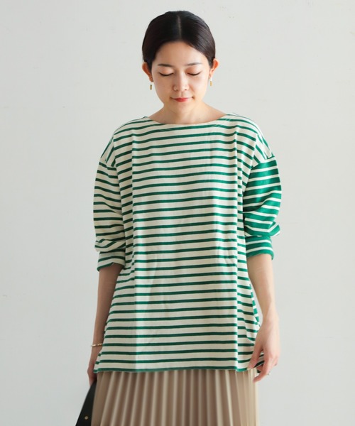 NOMBRE IMPAIR(ノンブルアンペール)の「クレイジーボーダー 2WAYカットソー(Tシャツ/カットソー・レディース・ブラック/グリーン・FREE)」の7枚目の写真