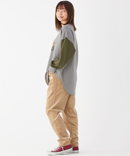 KRIFF MAYER Lady's Collection（クリフメイヤーレディースコレクション）の「ミニ裏毛アメカジBIGチュニック（Tシャツ/カットソー・レディース・チャコール/グレー/カラフル/カーキ/パープル/その他5・MEDIUM/LARGE）」の16枚目の写真