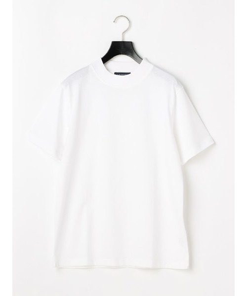 TRANS CONTINENTS（トランスコンチネンツ）の「TRANS CONTINENTS　シルケット　ハイネックTシャツ　ホワイト/グレー/ネイビー（Tシャツ/カットソー・メンズ・ホワイト/チャコールグレー/ネイビー・LL/M/L）」の2枚目の写真