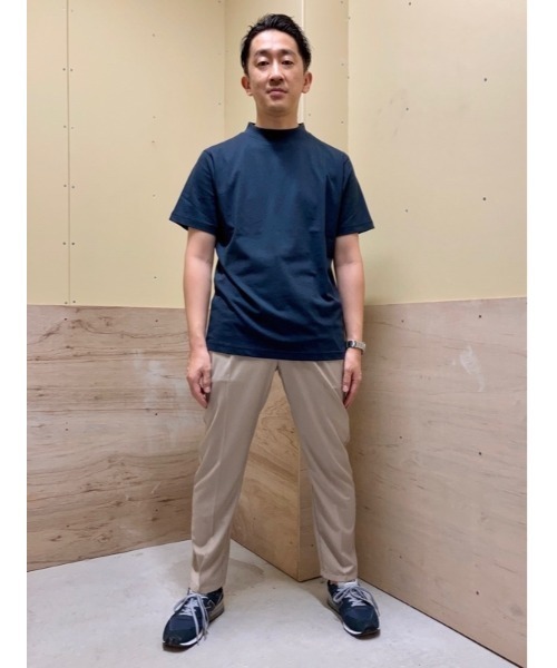 TRANS CONTINENTS（トランスコンチネンツ）の「TRANS CONTINENTS　シルケット　ハイネックTシャツ　ホワイト/グレー/ネイビー（Tシャツ/カットソー・メンズ・ホワイト/チャコールグレー/ネイビー・LL/M/L）」の21枚目の写真