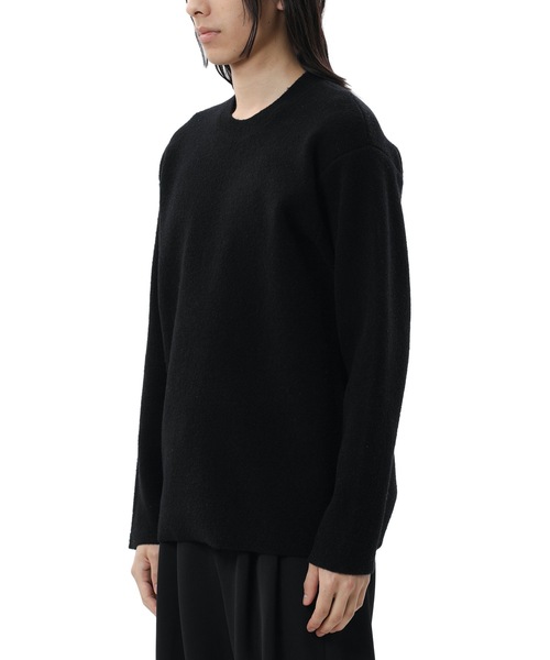 ATTACHMENT（アタッチメント）の「ブークレ ダブルフェイス クルーネックニット / WO/NY LOOP YARN×PE DOUBLE FACE KNIT PULLOVER（Tシャツ/カットソー・メンズ・ブラック/ベージュ/イエロー/ホワイト・2/1/3）」の11枚目の写真